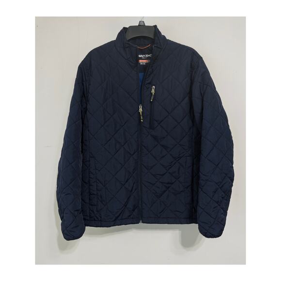 Hawke & Co Sport Men’s Quilted Jacket sz M Navy Blue Zip Front casual athletic - Picture 1 of 4